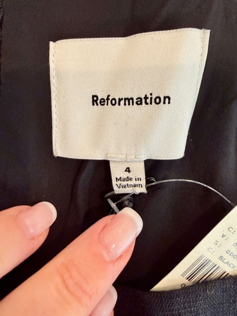 Reformation Oaklyn Linen Mini Dress Black NWT - Size 4 - Picture 9 of 9